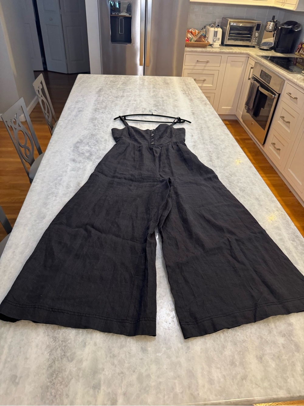 Madewell Black Wide-Leg Strap Jumpsuit